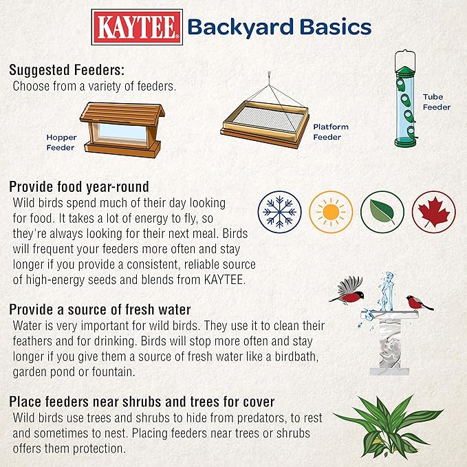 Kaytee Wild Bird Ultimate No Mess Wild Bird Food Seed For Cardinals, Finches, Chickadees, Nuthatches, Woodpeckers, Grosbeaks, Juncos and Other Colorful Songbirds, 9.75 Pound