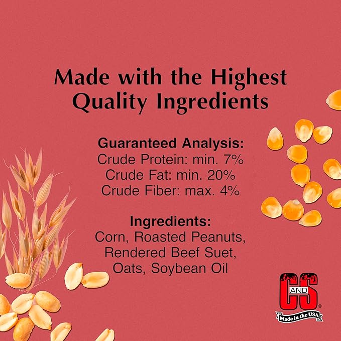 C&S Wild Bird Peanut Suet Nuggets Mega Box, 8 Pounds