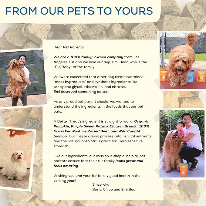 A Better Treat – Organic, Single Ingredient, Freeze Dried Pumpkin, Grass Fed & Finished Beef Liver, Chicken, Sweet Potato, Wild Salmon Dog Treats & Cat Treats | Natural Diabetic Friendly | Made in USA