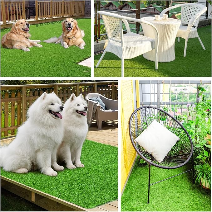 LOOBANI Dog Grass Pee Pads, Artificial Dog Grass Pads for Potty Tray, Fake Grass for Dogs to Pee On, Outdoor Indoor Pee Grass for Dog Potty (55*59 inch)