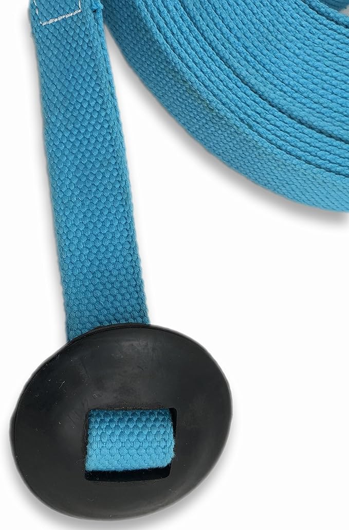 Southwestern Equine 35' Flat Cotton Web Lunge Line with Bolt Snap & Rubber Stop (35', Turquoise)