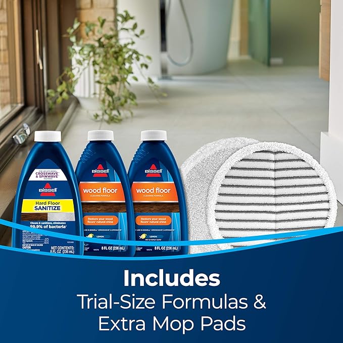 BISSELL Spinwave Cordless Hard Floor Expert Spin Mop Cleaner 18V with washable mop pads for sealed hard floors