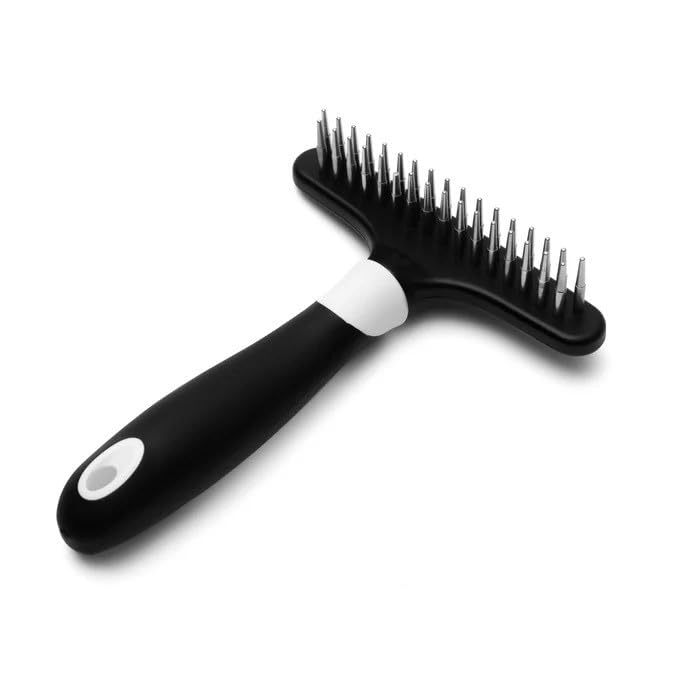 Fuller Brush Undercoat Pet Rake - 33 Sturdy Tapered Steel Pins Inset into Polypropylene Head - Ergonomically Designed Rubberized Handle - Reduce Tangles, Remove Loose Undercoat for Shed-Free Groom