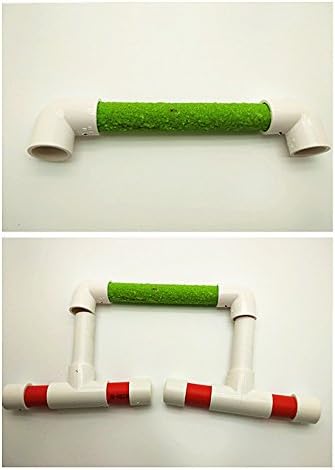 Hypeety Small Bird Parrot Stand Perch Table Top Stand Playground Grind Perch Swing Training Playstand Exercise Chew Toys for Budgies Parakeet Cockatiel Conure Finch (Stainless Steel Tray, L)