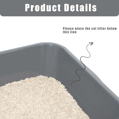 1 Pack of Extra Large Cat Litter Box (ABS Material), Low Entry Senior Litter Pen for Geriatric Kitty Big Cats, Jumbo Pet Safe Litter Boxes Tray for Indoor Pets Potty (Green, 24" L x 20" W)