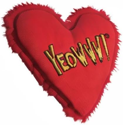 Yeowww! Heart Attack Pack: 3X 100% Organic Catnip Heart Cat Toys, Each with a Different Phrase
