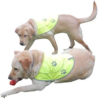 Dog Reflective Vest - Comfortable Jacket Safety Hunting, High Visibility for Dogs with Elastic Straps and Clasp Closure- Yellow, X-Large