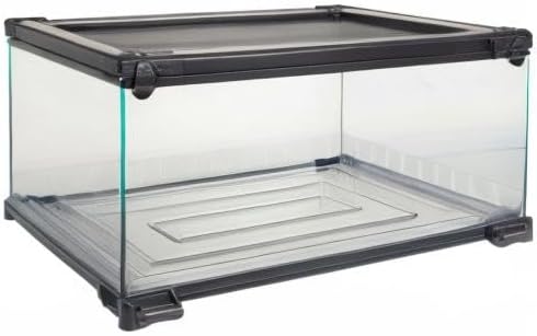 Zilla QuickBuild Reptile 10 Gallon Glass Terrarium Habitat with Bedding Tray For Geckos, Snakes, Lizards, Frogs, Turtles, and Tortoises, 20" x 12" x 10"