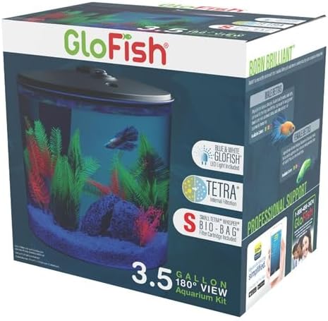GloFish 3.5 Gallon Aquarium Kit with LED Lighting and Tetra Whisper Filter