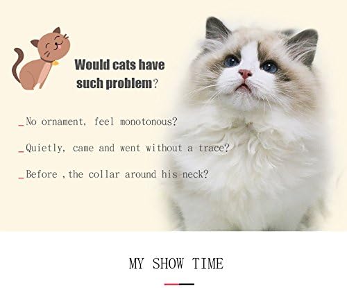 CHUKCHI Pink Soft Velvet Safe Cat Adjustable Collar with Crystal Heart Charm and Bells 8-11 Inches (Blue)