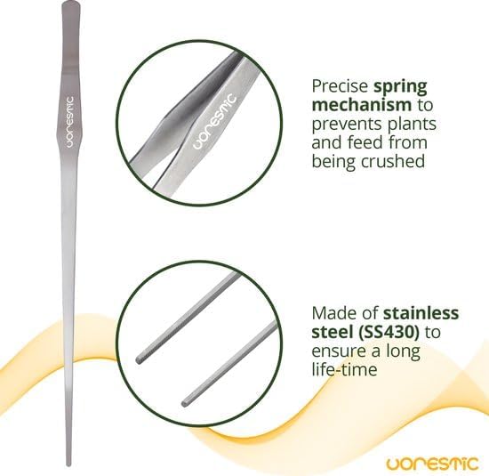 1PC Straight Aquarium Tweezers, 15" Long Tweezers for Terrarium, Stainless Steel Aquascape Tool for Planting Aquarium Plants, and Aquarium Maintenance