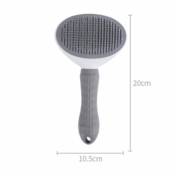 HUWEIHUA Cleaning Slicker Brush Clean Pets, Dog Cat Bunny Pet Grooming with Ergonomic Handle, Self-Cleaning Slicker for Dogs and Cats, Gray