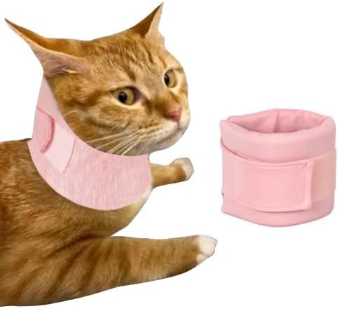 MANON ROSA Cat Neck Brace Elizabethan Collar for Pet After Surgery Recovery Adjustable Breathable Neck Cervical Cone for Small Medium Dogs Puppies Kittens with Spinal IVDD Issues (XS 4.7-9.8",Pink)