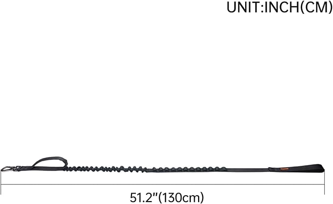EXCELLENT ELITE SPANKER Tactical Bungee Dog Leash Military Adjustable Dog Leash Quick Release Elastic Leads Rope with 2 Control Handle(Black