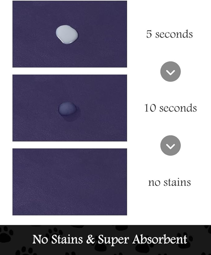 Pet Feeding Mat-Absorbent Dog Mat for Food and Water Bowl-No Stains Quick Dry Water Dispenser Mat-Dog Accessories Pet Supplies-Bowl for Messy Drinkers（Navy,16"x24"