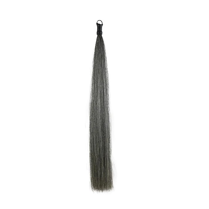 Horse Tail Extension with Braided Horsehair Loop, Blunt Cut Bottom, 3/8 lb, 28-30 inches (dark gray)