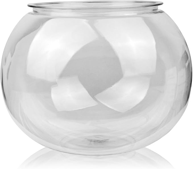 Newpol （Large Size） 3 Gallon Plastic Fish Bowl, Aquarium Fish Tank 11.5 Liters