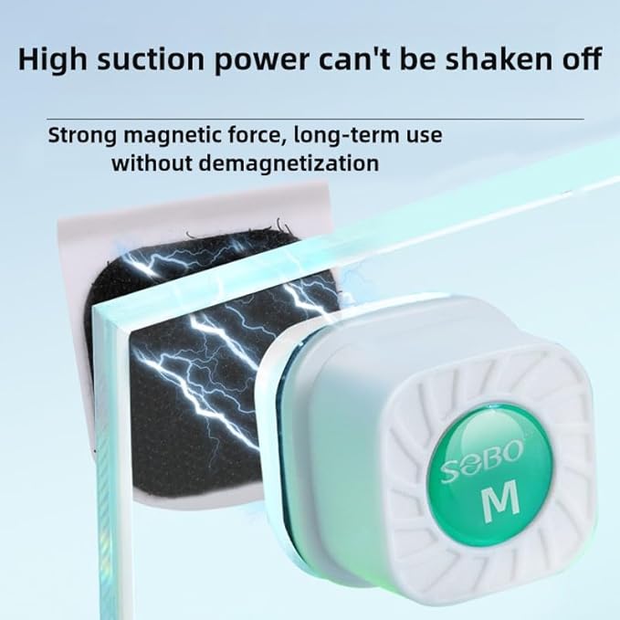 Mini Magnetic Aquarium Brush with Scraper Blade - Fish Tank Dirt Remover for Small Glass/Acrylic Tanks, Safe for Betta & Shrimp (5-20 Gallon) (Small)