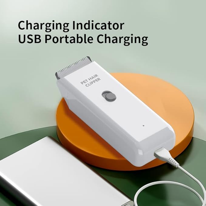 Replaceable Charging Cable&Standard Size Ceramic Blade Set,Pet Dog Hair Clipper Cat Trimmer Used Blade