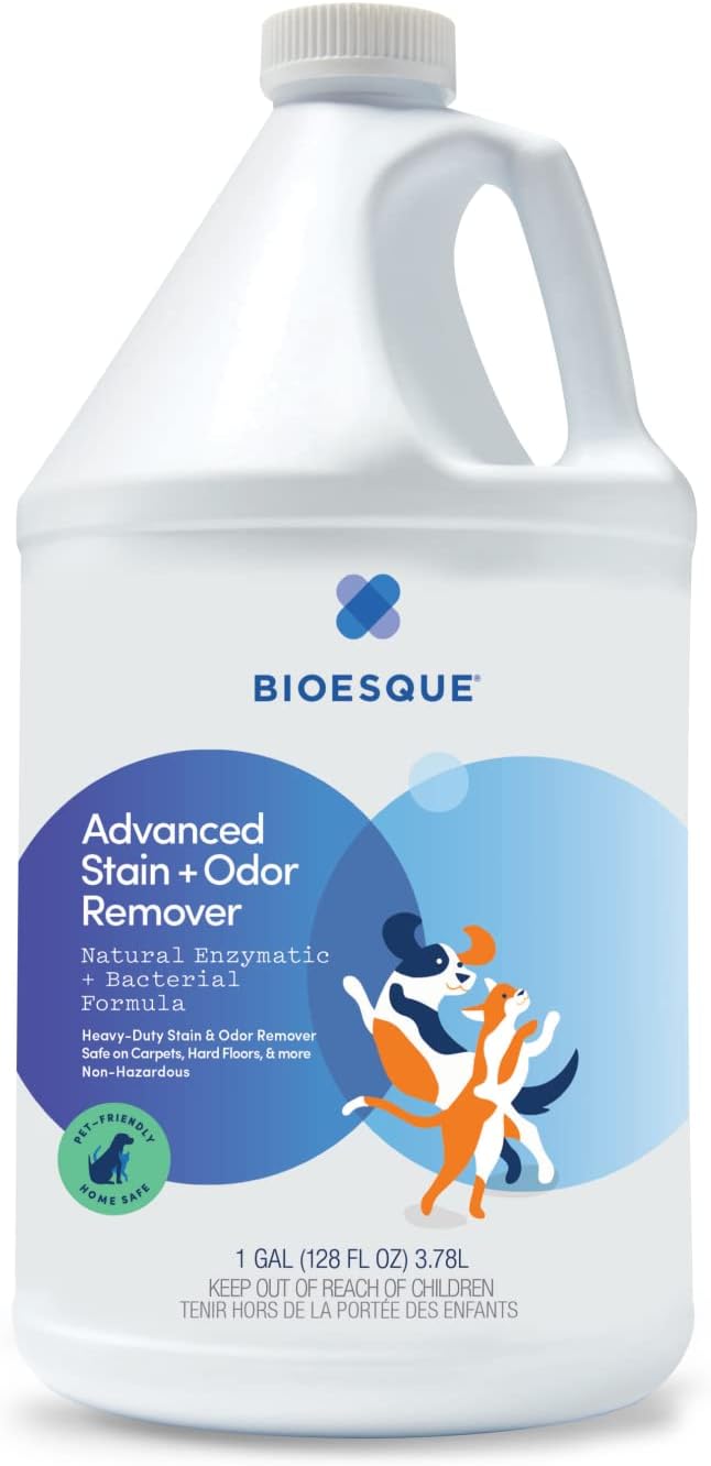 Bioesque Advanced Stain + Odor Remover, Pet-Friendly Natural Enzymatic & Bacterial Formula, Heavy-Duty Stain & Odor Remover, Safe on Carpets, Hard Floors, & More, 32 Fl Oz (Pack of 1)