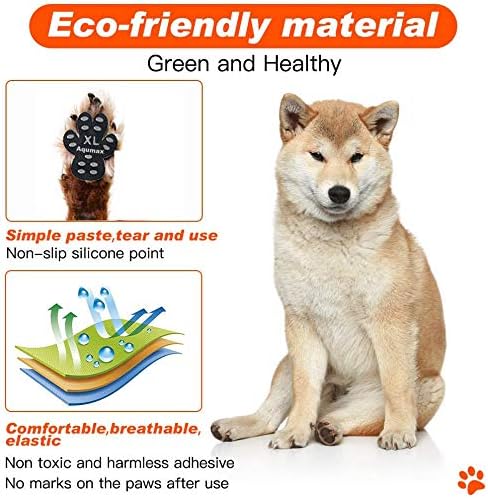 Dog Anti Slip Paw Grips Traction Pads,Dog Feet Stickers with Stronger Self-Adhesive Paw Pad Provide Traction for Senior, Injured Dogs,12 Sets (48 pcs) M Black