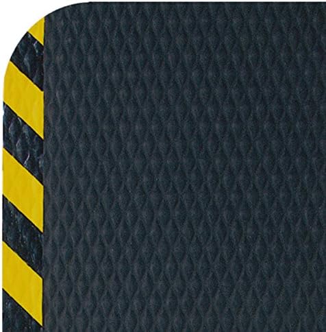 American Floor Mats Hog Heaven 5/8 inch Black & Yellow Border 4' x 8' Nitrile Backed Anti-Fatigue Comfort Mat