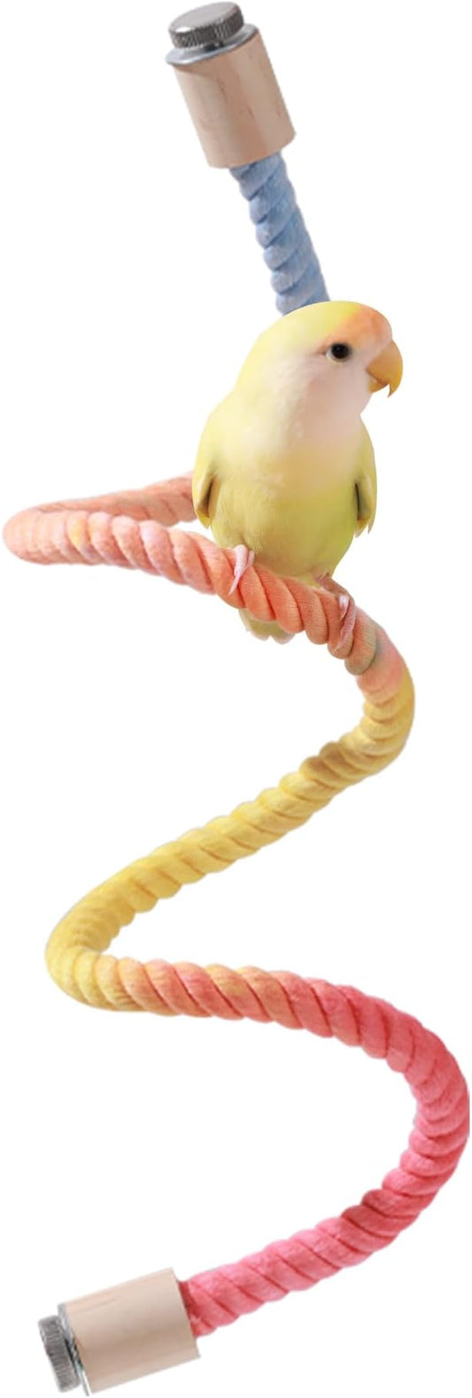 Multi-Color Rope Bird Perch Toys for Parrot Cage Stand, Climbing Swing Accessories for Cockatiel, Parakeets, Budgies, Lovebirds, Conures, Finches - 31.5 inch