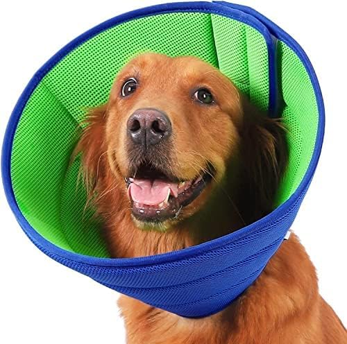 Soft Dog Cone Recovery Collars & Cones After Surgery for Medium Large Dogs, Comfy Ecollars to Stop Licking, Adjustable, Dog Ecollars for Recovery Plastic: Superior Support Fabric: Soft Comfort, XL
