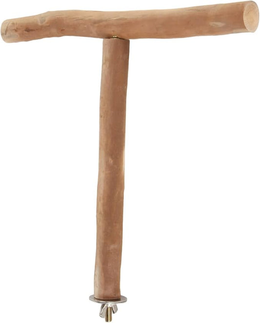 Wood Bird Perch, T Shaped Birdcage Stand Wooden Parrot Perch Stand Perch for Bird Cage Grinding Bird Perch Branches, T Perch Bird Accessory, Easy to Install