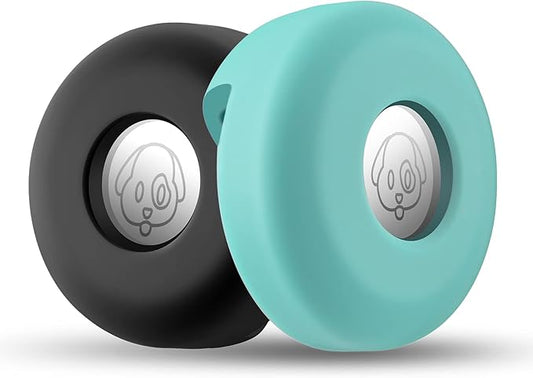 Airtag Holder for Dog Collar, Cibaabo Silicone Air Tag Case Cover Compatible with Apple Airtags for 0.8-1.2inch Cat Pet Collar Harness Loop