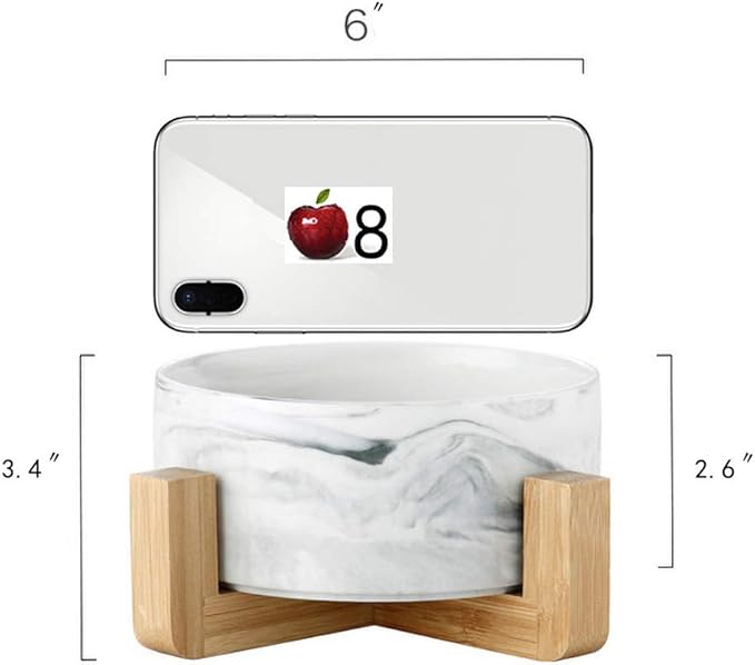 Ceramic Pet Bowls with Stand - Dog Cat Water Bowl and Food Dish -Heavy Weighted & No Tip Over Pet Comfort Feeding Bowls -Dishwasher Safe & Easy to Clean