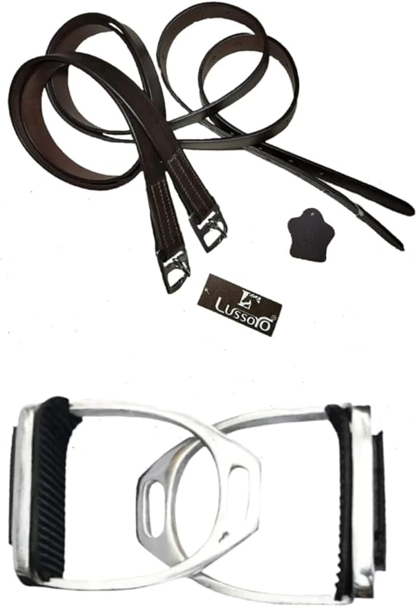 Leather English Riding Horse Saddle Starter Kit Brown Saddle Combo Pack Set of 7 pcs