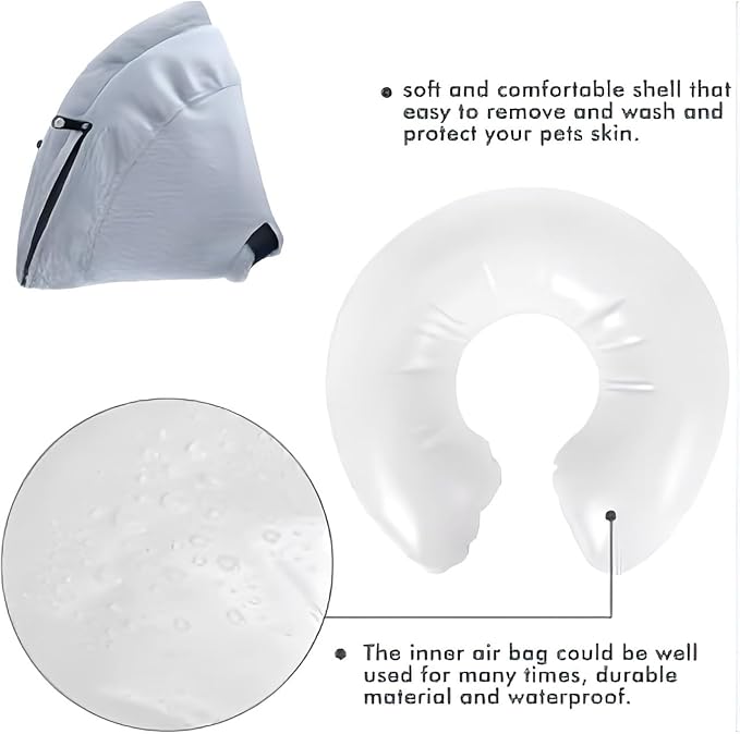 Soft Inflatable Dog Cat Cone Collar – Pet Recovery & Protective Dog Neck Collar for Small Dogs Cats to Prevent Scratching, Licking