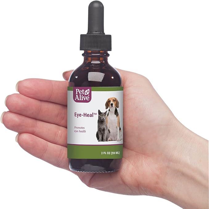 PetAlive Eye-Heal - Natural Herbal Formula Promotes Eye Health in Cats and Dogs - Soothes and Cleanses The Eyes - Supports Removal of Debris - Applies Easily with Cotton Swab - 59 mL