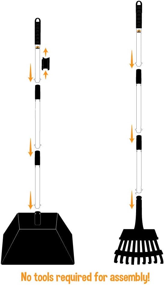 Bodhi Dog Pooper Scooper for Large Dogs - Heavy Duty Metal Poop Scoop w/Long Handle Tray & Rake - Dog Poop Scooper for Yard, Grass, Street, Gravel & Outdoor Areas - Pet Waste Cleanup Tool