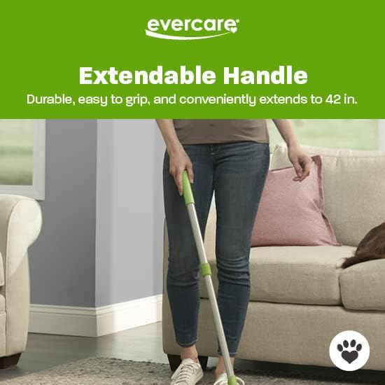 Evercare Pet Mega Lint Roller Value Pack with Two 50-Sheet Refills - Includes Refillable Lint Roller, Adhesive Sheets, Versatile Cleaning Uses, Home and On-The-Go Use, Extendable Handle