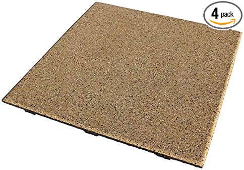 American Floor Mats - Extreme Rubber Gym Tiles - 1 Inch Thick Tan Rubber Gym Tiles - Superior Shock & Sound Absorbing - Interlocking Design - 95% Tan 4 Tile Pack (Covers 16 Sq Ft)
