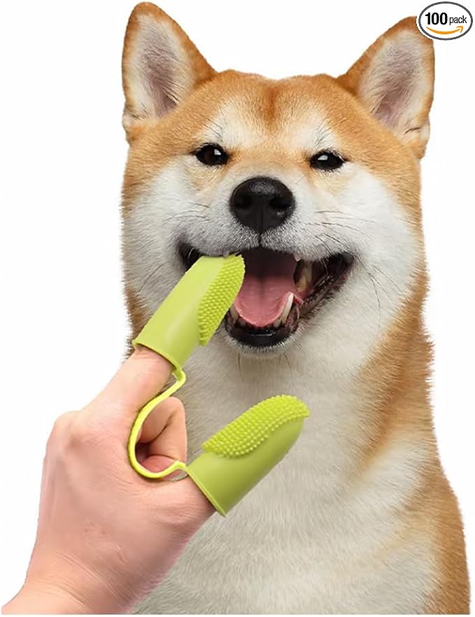 Pet Toothbrush， Dog Teeth Cleaning, Dog Finger Toothbrush，Double Ended