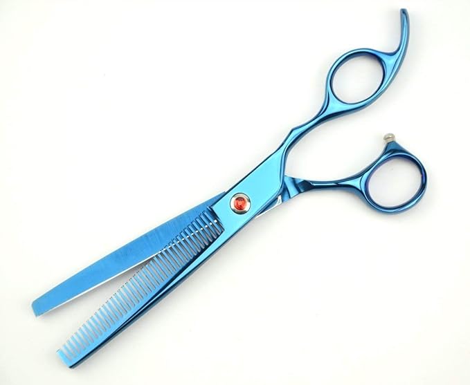 LILYS PET Professional PET Grooming Scissors Kit,Coated Titanium,Sharp and Strong Stainless Steel Blade for Dogs Cats Hair Cutting,3 Pieces of Scissors with a Comb and a Case (8.0 inches, Blue)
