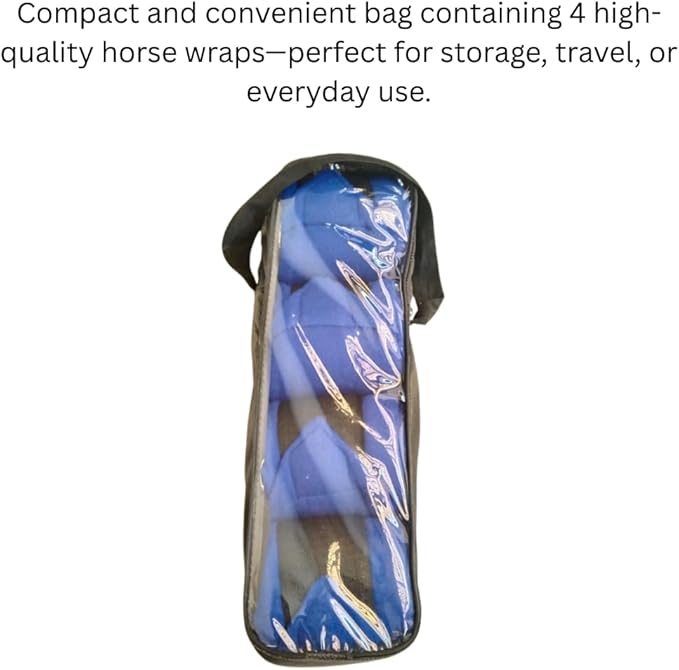 Horse Leg Bandage/Horse Leg wrap (Set of 4) Red, Blue, Navy Blue, and Black (Blue)