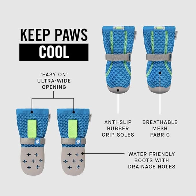 Canada Pooch Dog Boots for Hot Pavement - Dog Boots & Paw Protectors with Anti Slip Rubber | Water Friendly, Breathable Dog Shoes for Hot Days, Great for Dogs Grey - Size 2