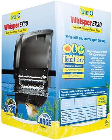 Tetra Whisper EX 30 Filter For 20 To 30 Gallon aquariums, Silent Multi-Stage Filtration, Blacks & Grays