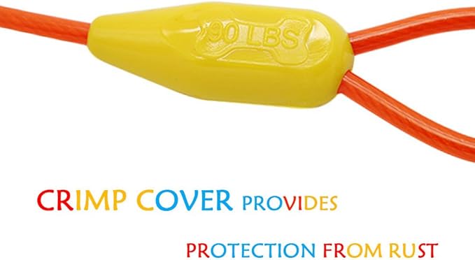 Petest 15ft Tie-Out Cable with Crimp Cover for Large Dogs Up to 90 Pounds