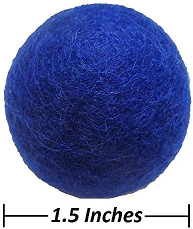 Wool Cat Toys - Felt Cat Toy Balls for Small Pet Fetch and Play - Eco Friendly Quiet Wool Ball Cat Toy for Cats and Kittens - Choose Your Colors (Blue)