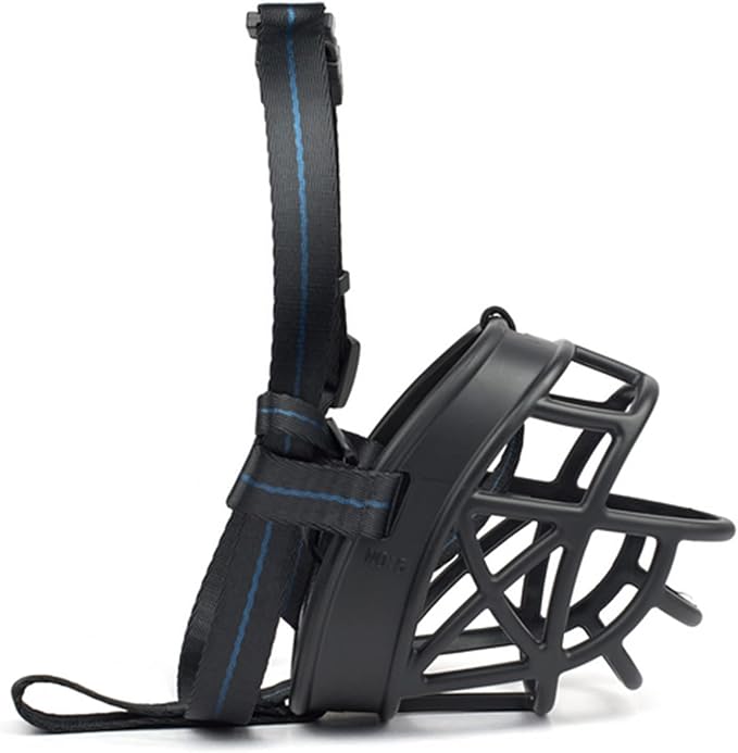 Dog Muzzle Breathable Basket Muzzles for Large and X-Large Dogs, Stop Biting, Barking and Chewing, Best for Aggressive Dogs Black Brown (Black Rubber, XL)