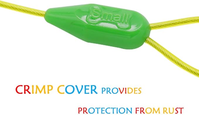 Petest 25ft Tie-Out Cable with Crimp Cover for Small Dogs Up to 35 Pounds