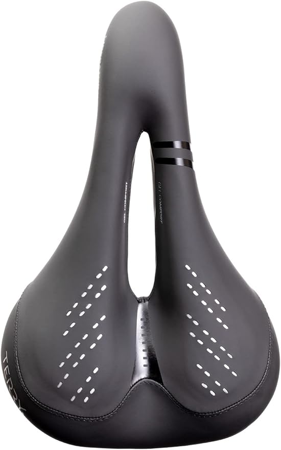 Terry Liberator Y Gel Italia Saddle - Ergonomic Foam/Gel Padded Bike Seat - Men's Comfortable Seat Cushion, Bike Seats for Men - Dura-Tek Synthetic Cover, Center Cutaway