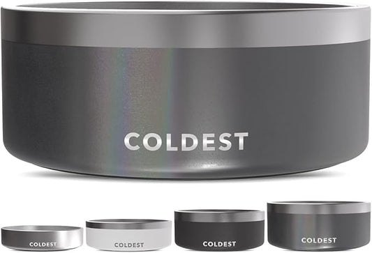 Coldest Dog Bowl - Anti Rust Metal, Non Slip, 3 Layers Insulated Stainless Steel Dog Bowls - Spill Proof & Heavy Duty - Water Bowl for Dogs, Cats & Pets, Dish Washer Safe (100 oz,Stardust Glitter)