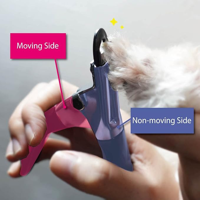 Guillotine Type Dog Nail Clippers for Small and Medium-Sized Dogs, Safety Guard to Avoid Over Cutting, Sharp Stainless Steel Blade, 7 mm Hole