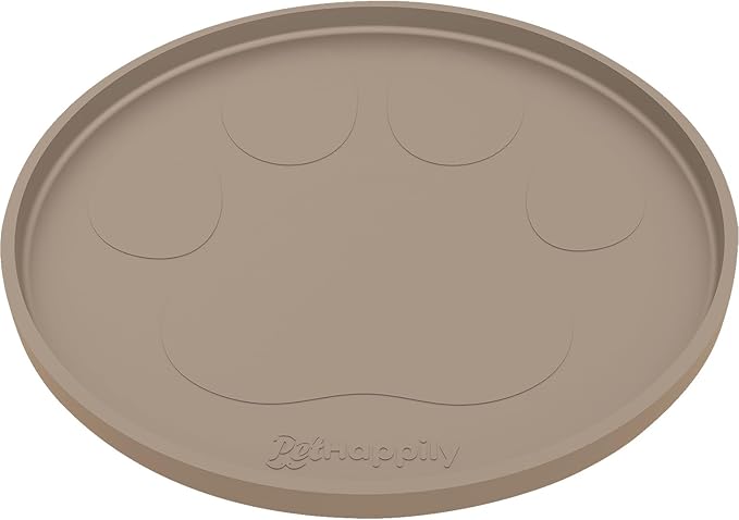 Dog Food Mat Round 10" - Raised Edges Dogs Mat for Food and Water Prevent Spill, Waterproof Cat Food Mats Protect Floors, Easy Clean Dog Bowl Mats for Food and Water, Silicone Pet Feeding Placemats